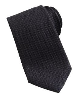 Mens Tonal Woven Tie, Black   Charvet   Black