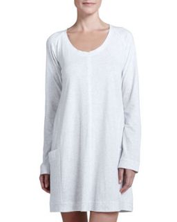 Womens Pima Cotton Sleep Shirt, Heather Gray   Donna Karan   Heather greay