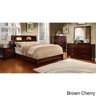 Furniture Of America Furniture Of America Clement 4 piece Platform Bedroom Set With Lighting Cherry Size California King