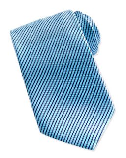 Mens Printed Micro Neat Silk Tie, Aqua   Ermenegildo Zegna   Aqua