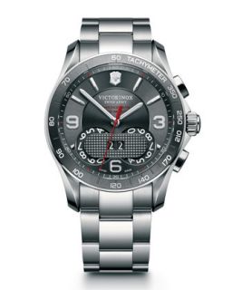 Mens Classic Chronograph Watch with Bracelet, Gray   Victorinox Swiss Army  