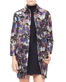 Womens Butterfly Brocade Coat, Purple/Multi   Valentino   Multi colors (2)