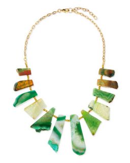 Agate Stick Collar Necklace, Green   Panacea   Green