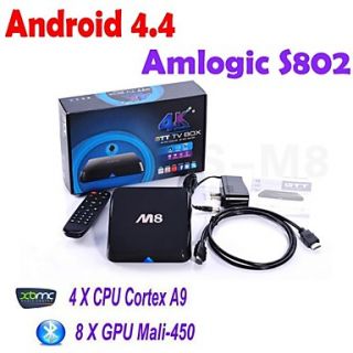 Amlogic M8 Mini PC Quad Core Android TV Box Android 4.4 KiKat Cortex A9 2GB RAM 8GB 4K Video Bluetooth HDMI WiFi Media Player
