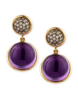 Baubles Big Diamond & Amethyst Earrings   Syna   Purple