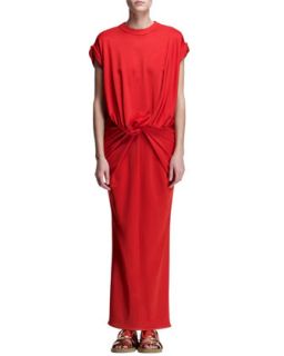Womens Twist Front Draped T Shirt Dress   Givenchy   Red (42/8)