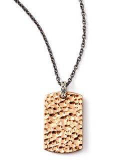 Mens Hammered Tag Necklace   John Hardy   Red