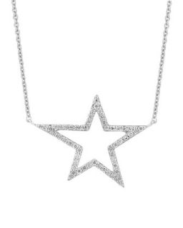 18k White Gold Large Star Diamond Pendant Necklace   A Link   White (18k ,LARGE