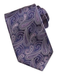 Mens Paisley Tie, Purple   Brioni   Purple