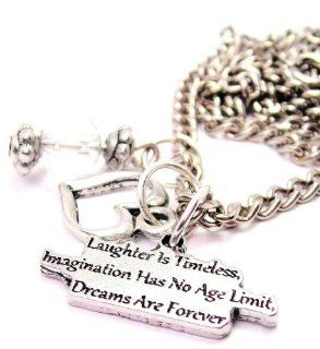 Laughter Is Timeless, Imagination Has No Age Limit, Dreams Are Forever 18" Fashion Necklace ChubbyChicoCharms Jewelry