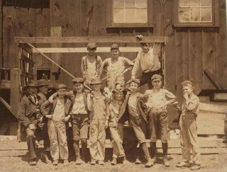 1910 child labor photo Noon hour. These boys are all working in the Illinois a4  
