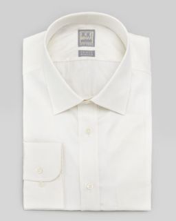 Mens Solid Basic Fit Dress Shirt, Ecru   Ike Behar   (18 1/2L)