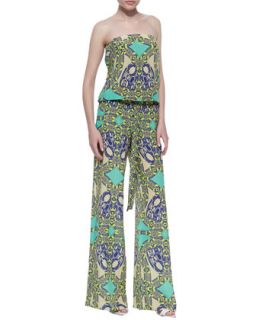 Womens Kendra Silk Strapless Jumpsuit   Alexis   Citric tribal (SMALL)