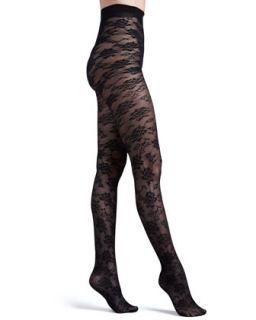 Womens Floral Lace Tights by Pretty Polly   Alice + Olivia   Black (ONE SIZE)