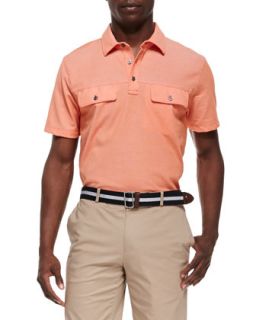 Mens Two Pocket Polo Shirt   Michael Kors   Orange (XL)