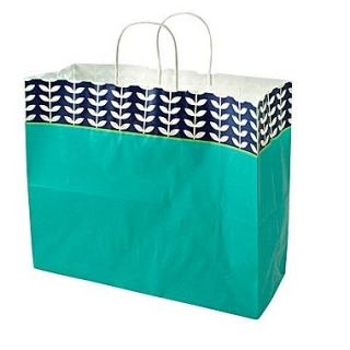 Shamrock 16 x 6 x 13 Printed Paper Jaguar Shopping Bags, Leaf Silhouette