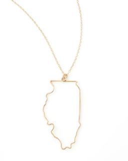 Gold State Pendant Necklace, Illinois   GaugeNYC   Illinois