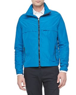 Mens Tech Zip Front Jacket, Turquoise   Lanvin   Turquoise (XX LARGE/56)