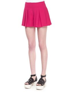 Womens Wide Leg Pleated Crepe Shorts   Thakoon Addition   Hot pink (8)