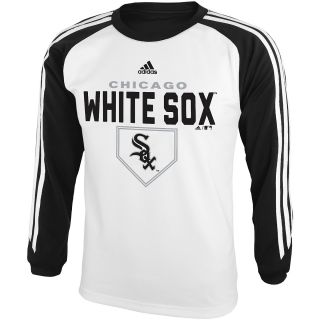 adidas Youth Chicago White Sox Out Field Long Sleeve T Shirt   Size Small