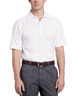 Mens Solid Polo Shirt, White   Peter Millar   White (MEDIUM)