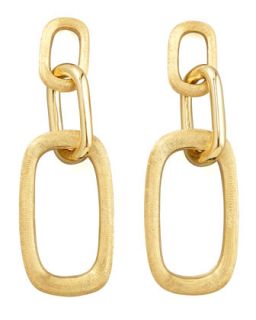 Murano 18k Brushed Gold Link Drop Earrings   Marco Bicego   Gold (18k )