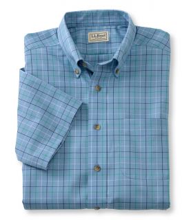 Wrinkle Resistant Twill Sport Shirt, Traditional Fit Short Sleeve Windowpane