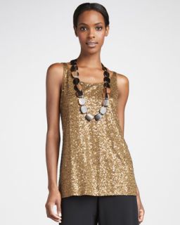 Sleeveless Sequin Tunic, Womens   Eileen Fisher   Burnished gold (3X (22/24W))