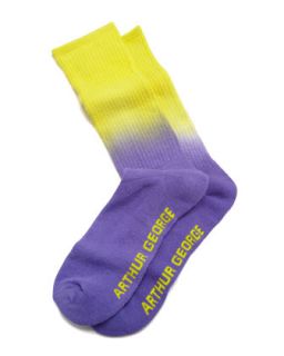 Dip Dyed Mens Socks, Yellow/Purple   Arthur George by Robert Kardashian  