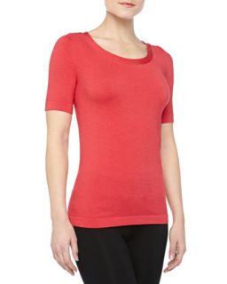 Womens Lugano Seamless T Shirt, Rose Red   Wolford   Rose red (MEDIUM)