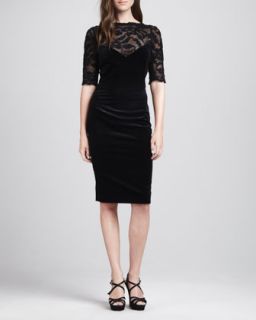 Womens Mesh Top Velvet Dress   LAgence   Black (6)