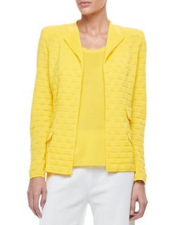 Womens Lilly Texture Jacket, Petite   Misook   Tahiti yellow (PL (12/14))