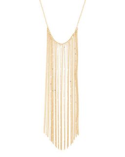 Long Golden Chain Fringe Necklace   Jules Smith   Gold
