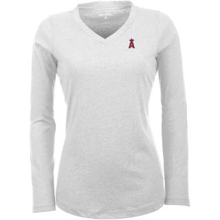 Antigua Anaheim Angels Womens Flip Long Sleeve V neck T Shirt   Size Large,