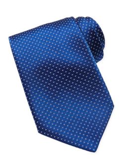 Mens Woven Floral Neat Pattern Tie, Blue   Brioni   Blue