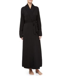 Womens Tissue Crepe Long Robe, Black   Donna Karan   Black (SMALL)