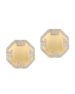 Metropolis 18k Octagon Diamond Button Clip Earrings   Ivanka Trump   (18k )