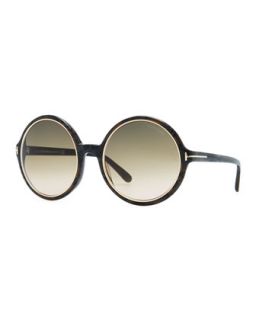 Carrie Oversized Sunglasses   Tom Ford   Shny blk/Grey gr