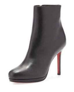 Bootylili Leather Red Sole Ankle Boot, Black   Christian Louboutin  