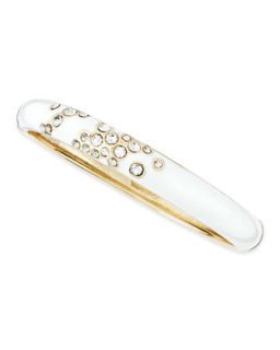 Thin Bangle with Pave Crystals, White   Sequin   White