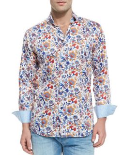 Mens Victor Floral Print Sport Shirt, Multi   Bogosse   Multi colors (3/MEDIUM)