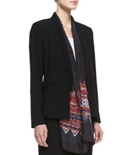 Womens Tropical Suiting Open Jacket   Eileen Fisher   Black (14)