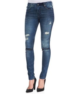 Womens Distressed Knee Slit Skinny Jeans   RtA Denim   Light used (26)