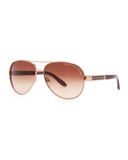 Rose Golden Aviator Sunglasses, Red   MARC by Marc Jacobs   Red gold