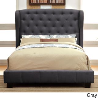 Furniture Of America Draviosa Padded Flax Wingback Platform Bed