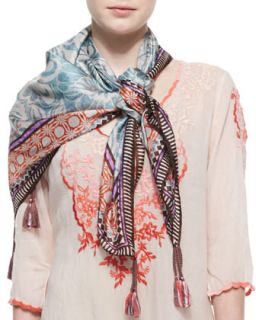 Lasso Print Silk Scarf   Johnny Was Collection   Multi, lasso prnt (ONE SIZE)