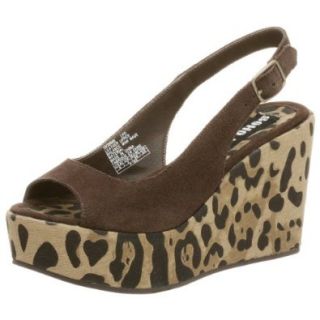 Skechers Soho Lab Women's Leela Platform Wedge, Leopard Print Suede, 8 M Sandals Shoes