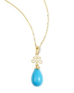 Eloise 18k Yellow Gold Turquoise & Diamond Pendant Necklace   Frederic Sage  