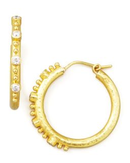 Giant Diamond 19k Gold Hoop Earrings   Elizabeth Locke   Gold (19k )