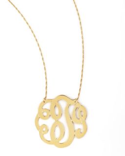 Swirly Initial Necklace, T   Jennifer Zeuner   Gold
